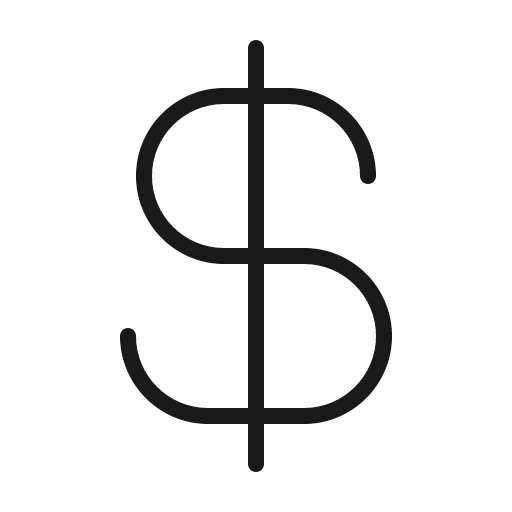 Currency dollar thin icon, thin style, from Phosphor
