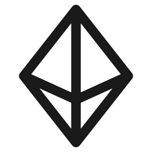 Currency eth icon, solid style, from Phosphor