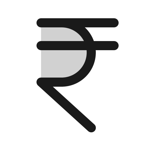 Currency inr duotone icon, two-tone style, from Phosphor