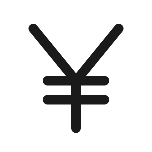 Currency jpy icon, solid style, from Phosphor
