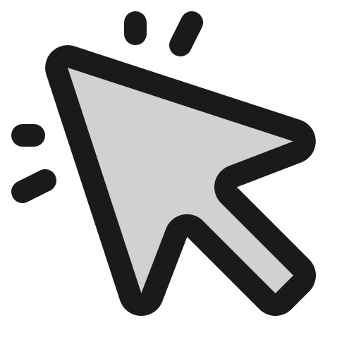 Cursor click duotone icon, two-tone style, from Phosphor