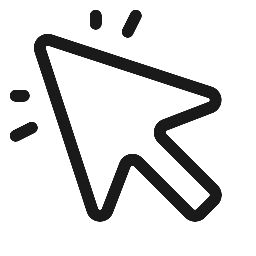Cursor click light icon, light style, from Phosphor