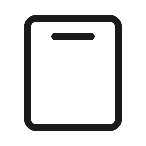 Device tablet speaker light icon, light style, from Phosphor