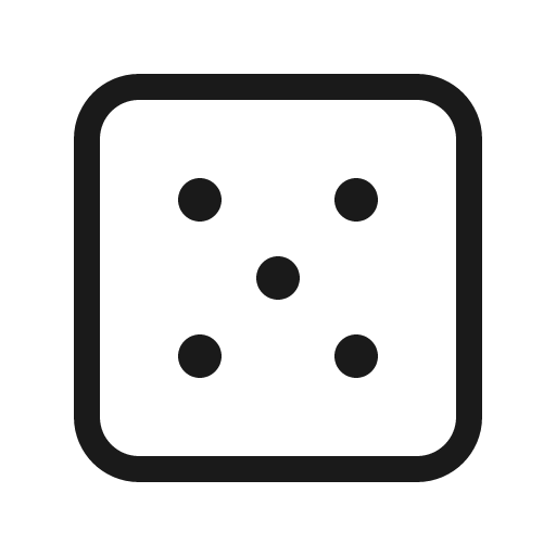 Dice five light icon, light style, from Phosphor