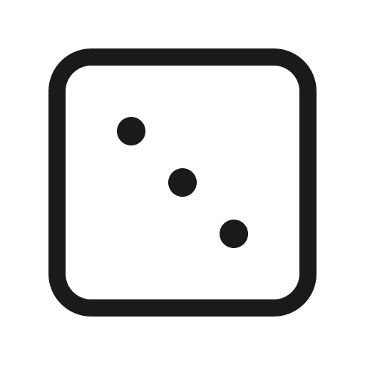 Dice three light icon, light style, from Phosphor