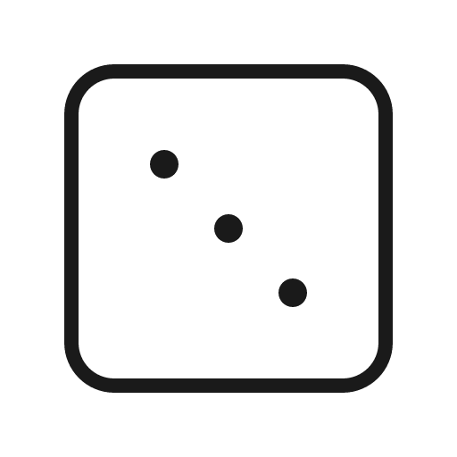 Dice three thin icon, thin style, from Phosphor