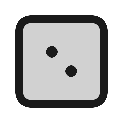 Dice two duotone icon, two-tone style, from Phosphor