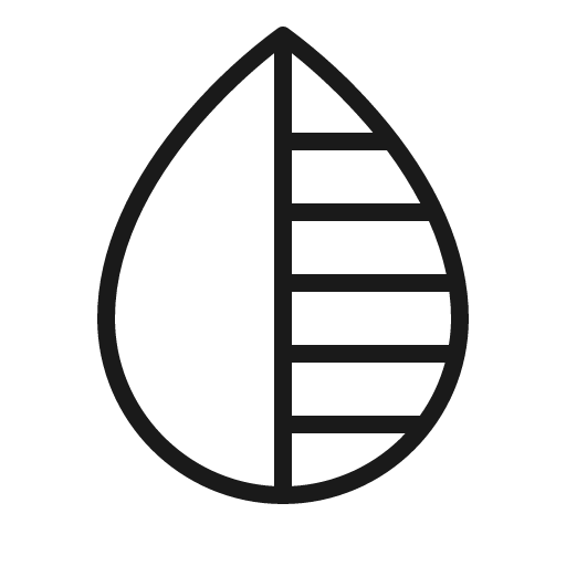 Drop half thin icon, thin style, from Phosphor