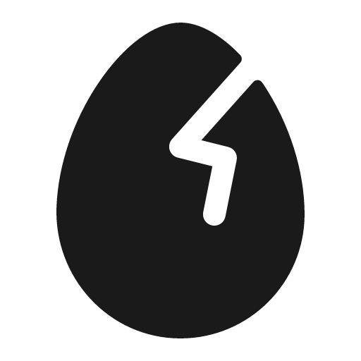 Egg crack fill icon, filled style, from Phosphor