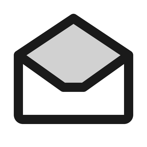 Envelope simple open duotone icon, two-tone style, from Phosphor