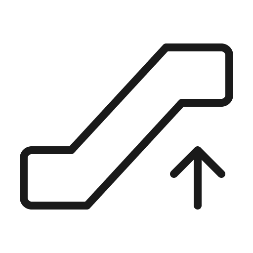 Escalator up thin icon, thin style, from Phosphor