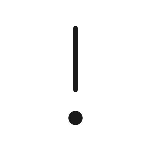 Exclamation mark thin icon, thin style, from Phosphor
