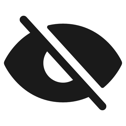 Eye slash fill icon, filled style, from Phosphor