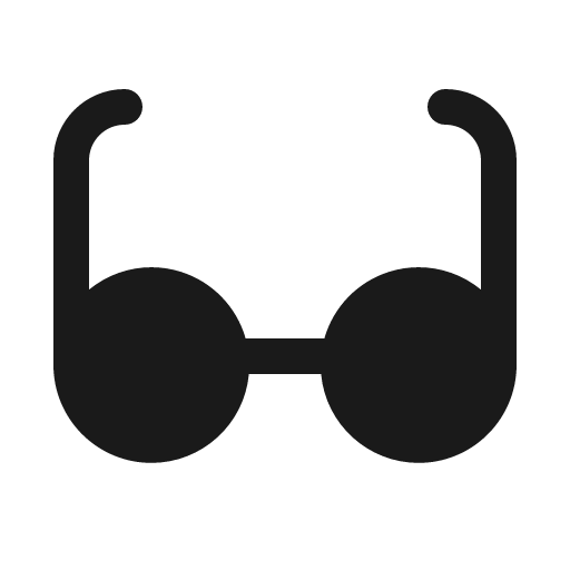 Eyeglasses fill icon, filled style, from Phosphor