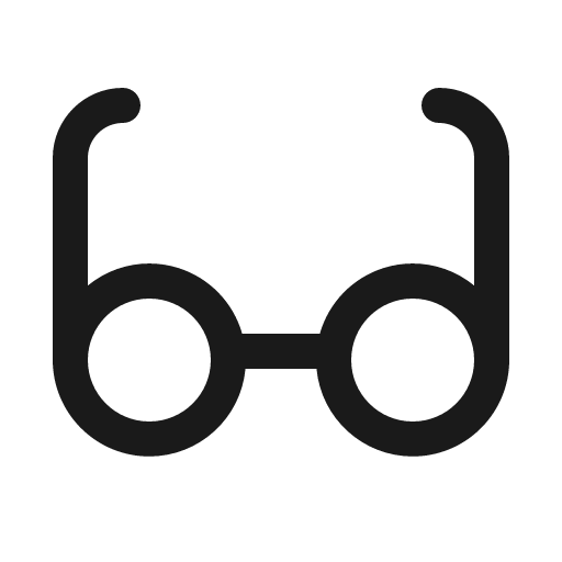 Eyeglasses icon, solid style, from Phosphor