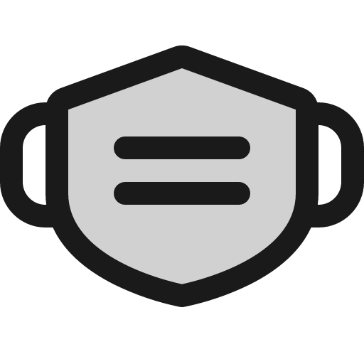Face mask duotone icon, two-tone style, from Phosphor