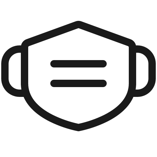 Face mask light icon, light style, from Phosphor