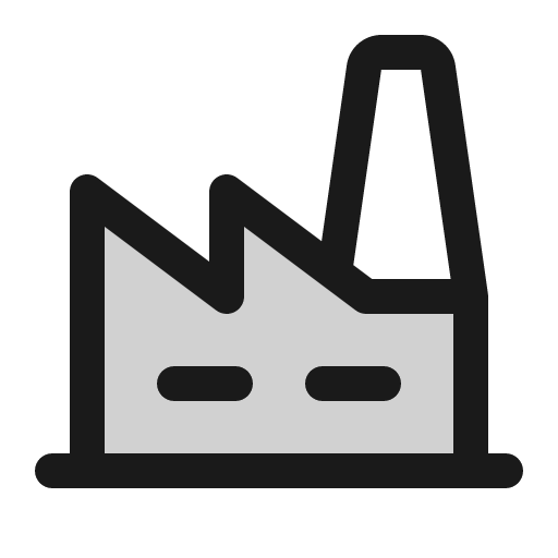 Factory duotone icon, two-tone style, from Phosphor