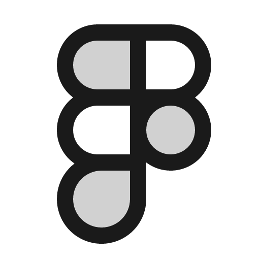 Figma logo duotone icon, two-tone style, from Phosphor