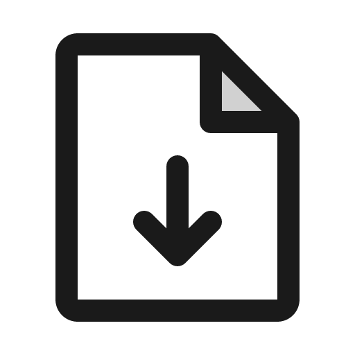 File arrow down duotone icon, two-tone style, from Phosphor