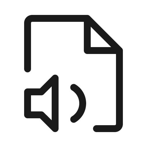 File audio light icon, light style, from Phosphor