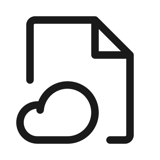 File cloud light icon, light style, from Phosphor