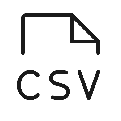 File csv thin icon, thin style, from Phosphor