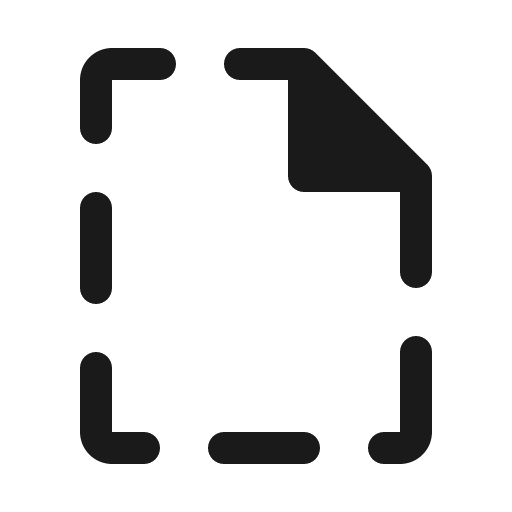 File dashed fill icon, filled style, from Phosphor