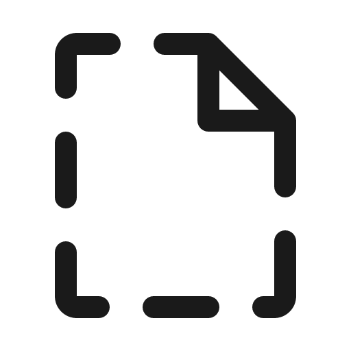 File dashed icon, solid style, from Phosphor