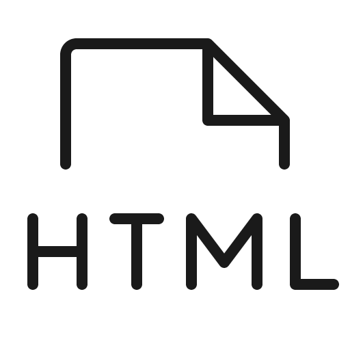 File html thin icon, thin style, from Phosphor