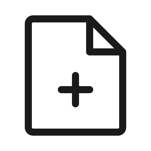 File plus light icon, light style, from Phosphor