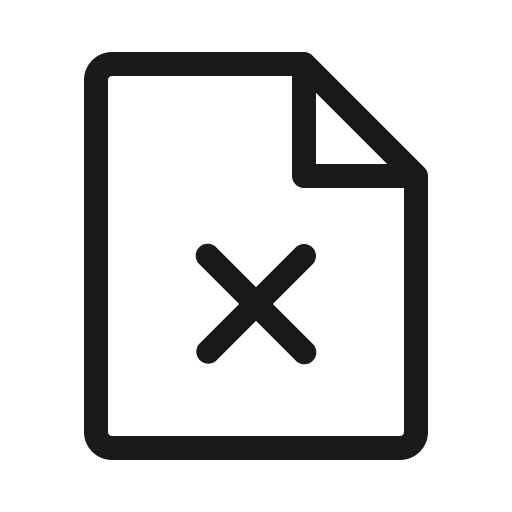 File x light icon, light style, from Phosphor