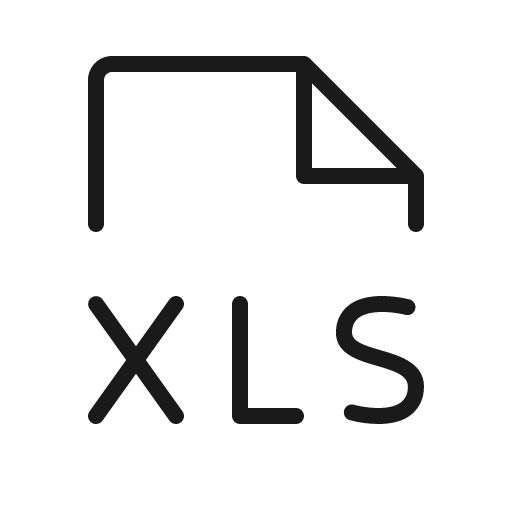 File xls thin icon, thin style, from Phosphor