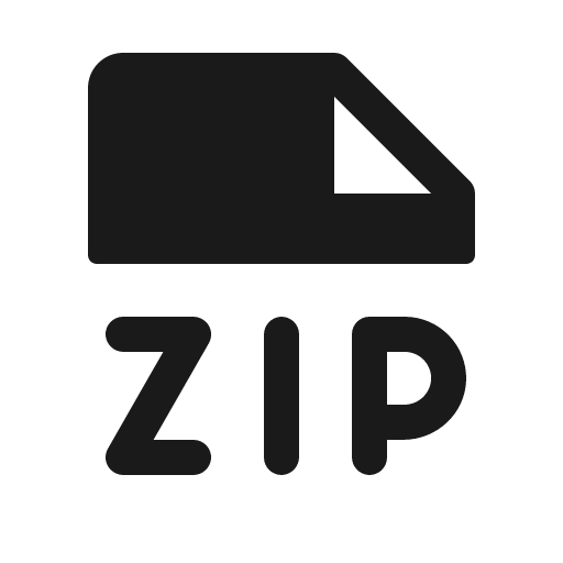 File zip fill icon, filled style, from Phosphor