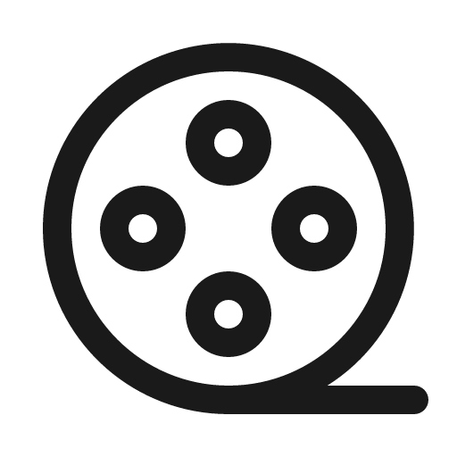 Film reel icon, solid style, from Phosphor