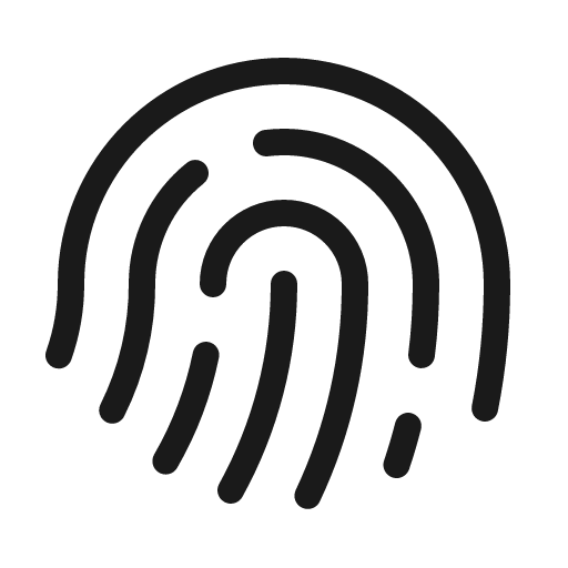 Fingerprint light icon, light style, from Phosphor