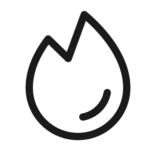 Fire light icon, light style, from Phosphor