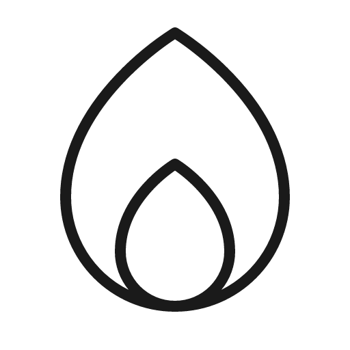 Flame thin icon, thin style, from Phosphor