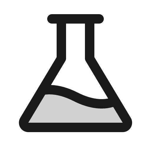 Flask duotone icon, two-tone style, from Phosphor