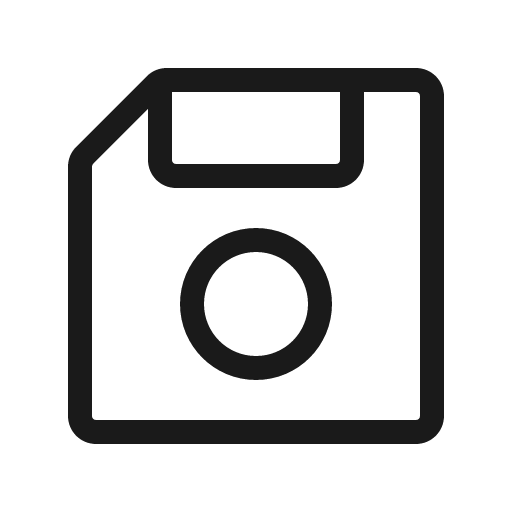 Floppy disk back light icon, light style, from Phosphor