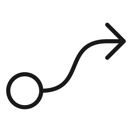Flow arrow thin icon, thin style, from Phosphor