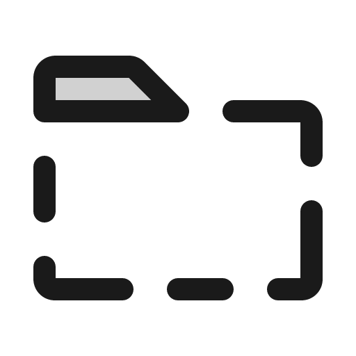 Folder dashed duotone icon, two-tone style, from Phosphor