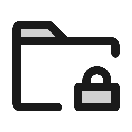 Folder lock duotone icon, two-tone style, from Phosphor