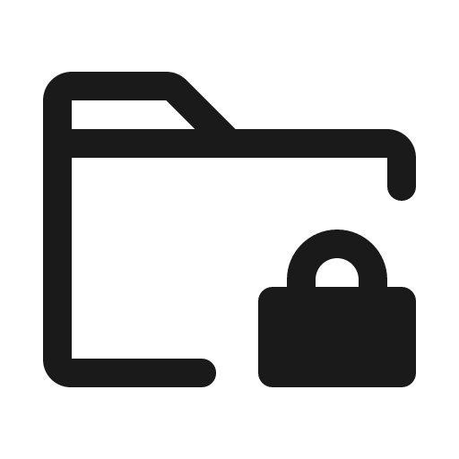 Folder lock fill icon, filled style, from Phosphor