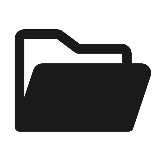Folder open fill icon, filled style, from Phosphor