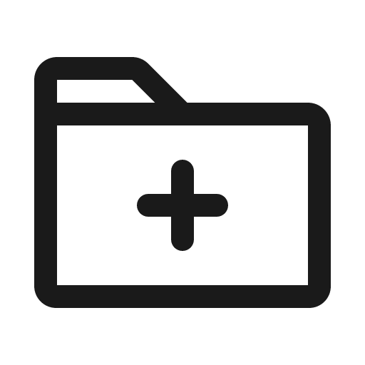 Folder plus icon, solid style, from Phosphor