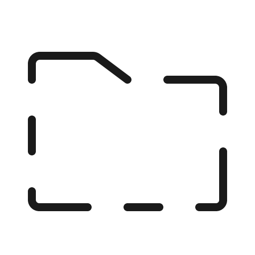Folder simple dashed thin icon, thin style, from Phosphor
