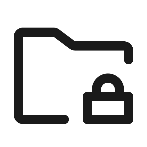 Folder simple lock icon, solid style, from Phosphor