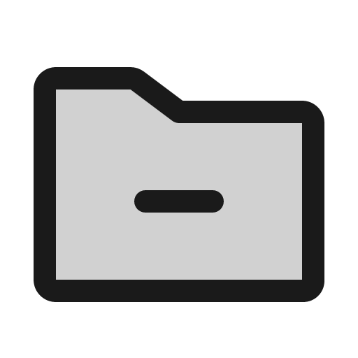 Folder simple minus duotone icon, two-tone style, from Phosphor