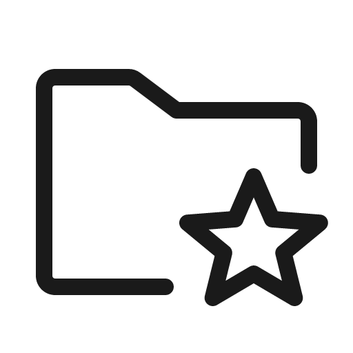Folder simple star light icon, light style, from Phosphor